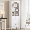 Arched Bookshelf,3 Tier Tall Bookcase with Adjustable Shelves and Drawers
