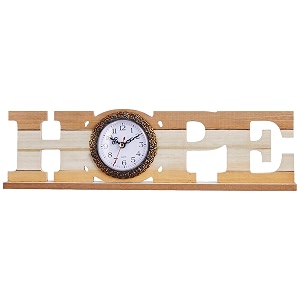 archies hope clock  battery operated for bedroom living room office home decor decoration items 40 x 35 x 11 cmgreywood b138