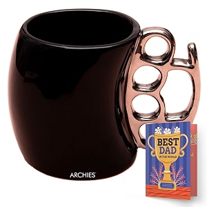 archies knuckle design printed quirky 3d coffee mugs tea cup ceramic mug with special handle 325 ml 4 inch multicolor novelity item for fathers day a57