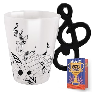 archies musical note shaped quirky 3d coffee mugs tea cup ceramic mug with special handle 350 ml 4 inch multicolor a60