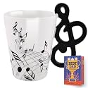 archies Musical Note Shaped Quirky 3D Coffee Mugs, Tea Cup Ceramic Mug with Special Handle (350 ml 4 Inch, Multicolor) A60