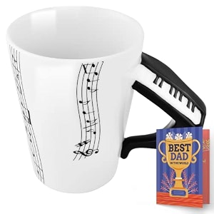 archies piano shaped quirky 3d coffee mugs tea cup ceramic mug with special handle 350 ml 4 inch multicolor father day c61