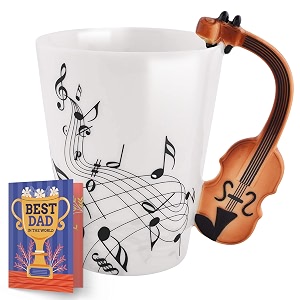 archies quirky printed ceramic coffee tea mug porcelain drinking cups for hot amp cold beverages at home office - dishwasher amp microwave safe 3d guitar symbol b60
