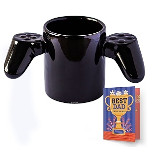 archies quirky printed porcelain ceramic coffee tea mug drinking cup for hot and cold beverages at home office - dishwasher and microwave safe 4 d x box play station gaming controller c59