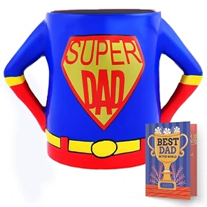 archies super dad quirky 3d coffee mugs tea cup ceramic mug 420 ml 5 inch multicolor novelity item for fathers day c62