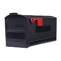 Architectural Mailboxes Patriot™ Rust-Proof Plastic Post Mounted Mail Box for Outside, Black, Medium Curbside Mailbox, USPS Approved for Residential Delivery
