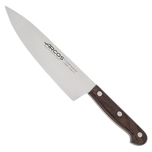 arcos atlantico series chef knife - 634 nitrum stainless steel blade with rosewood brown handle - elegant and durable design 734