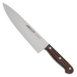 arcos atlantico series - 834 chef knife with nitrum stainless steel blade and rosewood brown handle - elegant and durable design 734 or 834 sizes atlantico series color brown