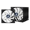 ARCTIC F12 (5 Pack) - 120 mm Standard Case Fan, Low Noise, Quiet Motor, Computer, Fan Speed: 1350 RPM - Black, White