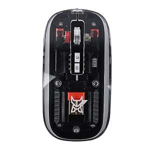 arctic fox clearview transparent wireless and bluetooth rechargeable mouse usb receiverled battery magic silm for officepcmaclaptopappleipadblack