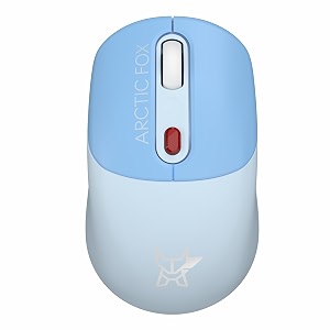 arctic fox promaxe wireless mouse  2400 dpi 24 ghz with usb nano receiver  high precision optical tracking for pcmaclaptop - whispy blue