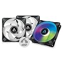 ARCTIC P12 PWM PST A-RGB 0dB (3 Pack) - 120 mm PWM case Fan Optimized for Static Pressure, case Fan, semi-Passive: 0-2000 RPM, 5V 3 pin ARGB LED, Single Fan - Black - ACFAN00232A