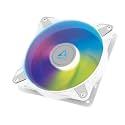 ARCTIC P12 PWM PST A-RGB - Case Fan, 120 mm PWM case Fan Optimized for Static Pressure, Semi-Passive: 0-2000 RPM, 5V 3 pin ARGB LED, Single Fan - White