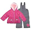 Arctic Quest Girls' Bib Snow Pants and Ski Jacket Water-resistant Snowsuit for Kids Winter Jacket for Girls Hooded