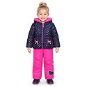Arctic Quest Girls' Bib Snow Pants and Ski Jacket Water-resistant Snowsuit for Kids Winter Jacket for Girls Hooded