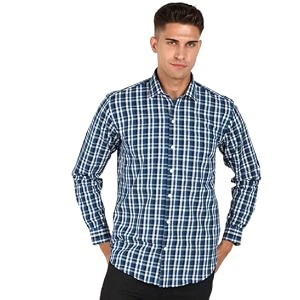 ARDYN Slim Fit Checkered Spread Collar Casual