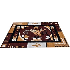 area rug 6x8 feet - brown color floral living room carpet  anti-slip medium large bedroom floor rug