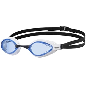 arena unisex adult air-speed anti-fog racing swim goggles for men and women special air seals technology no leaking non-mirror lens bluewhite