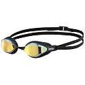 ARENA Unisex Adult Air-Speed Anti-Fog Racing Swim Goggles for Men and Women Special Air Seals Technology Mirror Lens, Yellow Copper/Black