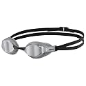 ARENA Unisex Adult Air-Speed Anti-Fog Racing Swim Goggles for Men and Women Special Air Seals Technology Mirror Lens, Silver/Silver