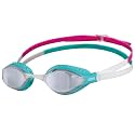 ARENA Unisex Adult Air-Speed Anti-Fog Racing Swim Goggles for Men and Women Special Air Seals Technology Mirror Lens, Silver/Turquoise