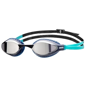 arena unisex adult air-speed anti-fog racing swim goggles for men and women fogless mirror lens unique air seals technology lap swimming pool goggles silvernavywater