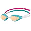 ARENA Unisex Adult Air-Speed Anti-Fog Racing Swim Goggles for Men and Women Special Air Seals Technology Mirror Lens, Yellow Copper/Turquoise