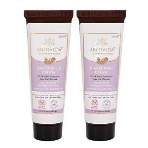 areoveda natural diaper rash cream for babies  zinc oxide 15  oats fast relief from rashes redness amp irritation  no toxins  fragrance-free  newborn safe 25gm each