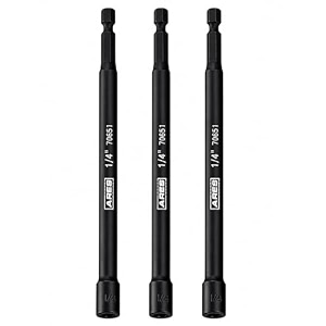 ares 27008 3-pc 14-in magnetic nut driver set for impact drill - 6-in