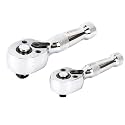ARES 42037 2-Piece 72-Tooth Stubby Ratchet Set, 1/4-Inch &amp; 3/8-Inch Drive