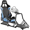 ARES WING Racing Simulator Cockpit, Sim Racing Wheel Stand with Seat, Blue