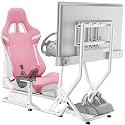 ARES WING Racing Simulator Cockpit with TV Mount, Sim Racing Wheel Stand