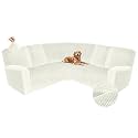 Arfntevss Sectional Recliner Couch Covers Velvet Corner Sectional Sofa Cover for Reclining Couch Stretch Soft L Shape Recliner Slipcover U Shaped Washable Protector (SM 5 Seat Cover, Cream)