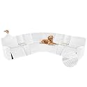 Arfntevss Sectional Recliner Couch Covers Velvet Washable Corner Sectional Sofa Cover for Reclining Couch Stretch Soft Thick L Shape Recliner Slipcover Set (5 Seat with 2 Console Cover, White)