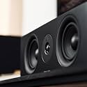 Argon Audio Forus Center Channel Speaker for Home Theatre, Passive 2-Way Hi-Fi, Dual 4 Inch Woofers with Soft Dome Tweeter, 4 Ohm, Shelf Mount Centre Speaker, Black
