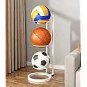 ARHAT ORGANIZERS 3 Tier Sports Ball Stand, Modern Vertical Metal Ball Storage Rack – Holds Basketball, Volleyball, Football – Space-Saving Organizer for Home, Gym, Sports Room