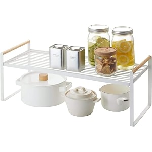 arhat organizers beechwood countertop organizer  multipurpose kitchen organizer spice rack  counter top organizer  wooden rack for kitchen storage pantry under sink amp more large white
