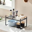 ARHAT ORGANIZERS Beechwood Countertop Organizer | Multipurpose Kitchen Organizer Spice Rack | Kitchen Counter top Organizer | Wooden Rack for Kitchen Storage Pantry, Under Sink & more (Small, Black)