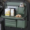 ARHAT ORGANIZERS Car Back Seat Organizer with Foldable Tray | Multipurpose Dining & Storage Solution | PU Leather Waterproof Car seat Organizer for Mobile, Tablet, Bottle, Tissue (Green, With Tray)
