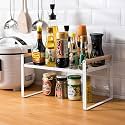 ARHAT ORGANIZERS Iron Countertop Organizer | Table Riser Kitcehn Storage Shelves | Home Organization And Storage - For Spice Rack, Cupboard, Closet, Pantry, Corner, Under Sink (Small, White)
