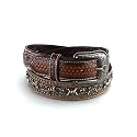 ARIAT Men39s Embossed Leather Belt with Barbed