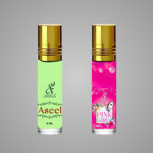 ariba aseel  pink girl pack 2 for men  women no alcohol long-lasting floral attar pink lotus floral