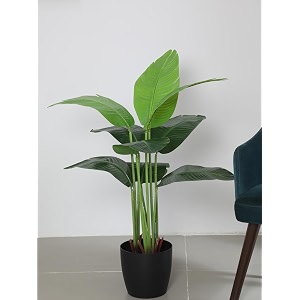 arick decor 4ft artificial banana tree tall fake banana leaf plant faux bananas faux tropical bananas floor plant with pot tall artificial plants indoor for home office living room decor 120cm