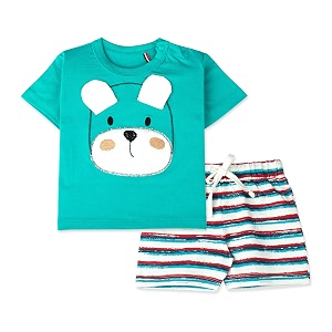 ariel baby boys amp baby girls cotton printed round neck half sleeve t-shirt amp short sets
