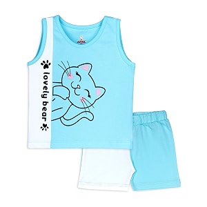 ariel baby boys amp baby girls cotton printed round neck half sleeve t-shirt amp short sets
