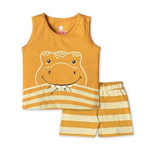 ariel baby boys amp baby girls cotton printed round neck half sleeve t-shirt amp short sets