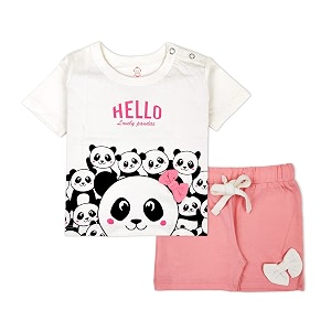ariel baby boys amp baby girls cotton printed round neck half sleeve t-shirt amp short sets