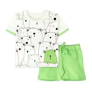 ariel baby boys amp baby girls cotton printed round neck half sleeve t-shirt amp short sets