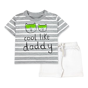 ariel baby boys amp baby girls cotton printed round neck half sleeve t-shirt amp short sets