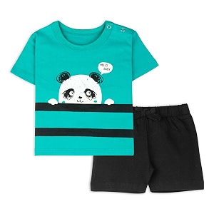 ariel baby boys amp baby girls cotton printed round neck half sleeve t-shirt amp short sets